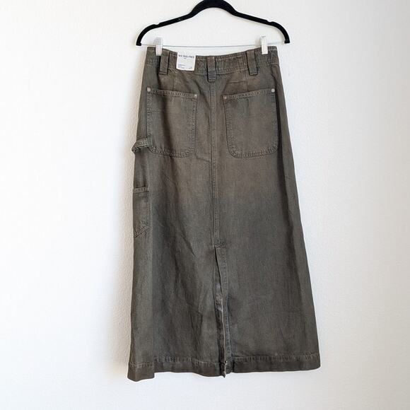 NWT Free People We The Free Harmonica Coated Denim Mid-rise Maxi Skirt, size 29 - Picture 3 of 10